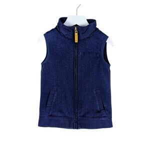 Carter’s Sweater Knit Fleece Vest Boys 4 Navy Blue Full Zip Pockets Preppy